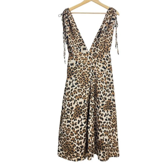 Urban Outfitters Dresses & Skirts - Urban Outfitters Leopard apron midi dress size M